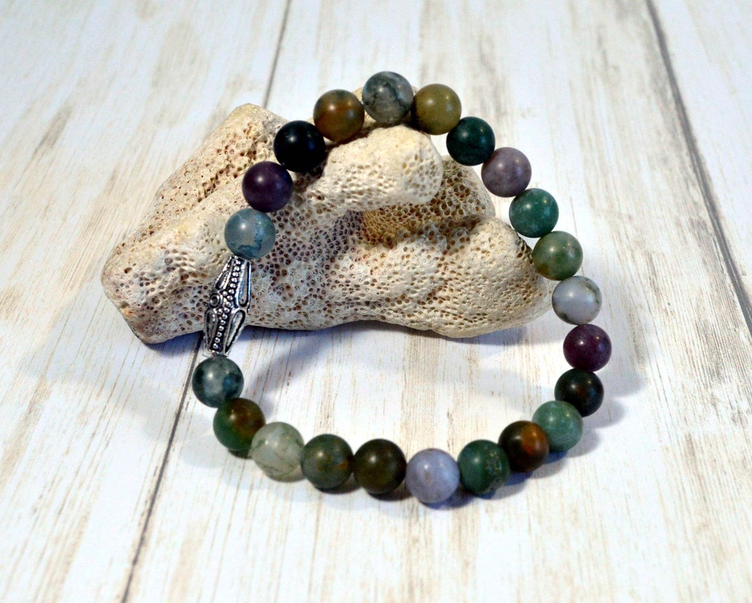 Green Jasper Bracelet Handmade Gemstone Bracelet, Unisex, Man's or