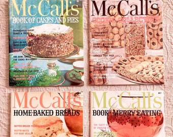 McCalls libros de cocina vintage de tapa blanda ~ conjunto de 4 ~ 1970 ~ excelente condición ~ Galletas ~ Vacaciones ~ Pasteles y pasteles ~ Panes ~ Regalo del Día de San Valentín