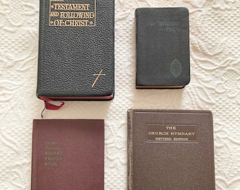 The Church Hymnary~New Testament and Psalms~Father Peytons Rosary Prayer book~New Testament and Following of Christ~lot of 4 religious books