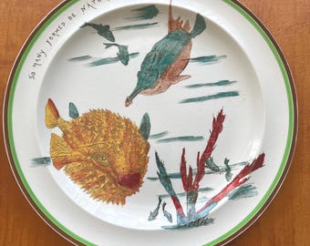 Mottoes from Chaucer earthenware Wedgwood plate~10" diameter~So many formed be nature~Literary gift~Bibliophile gift