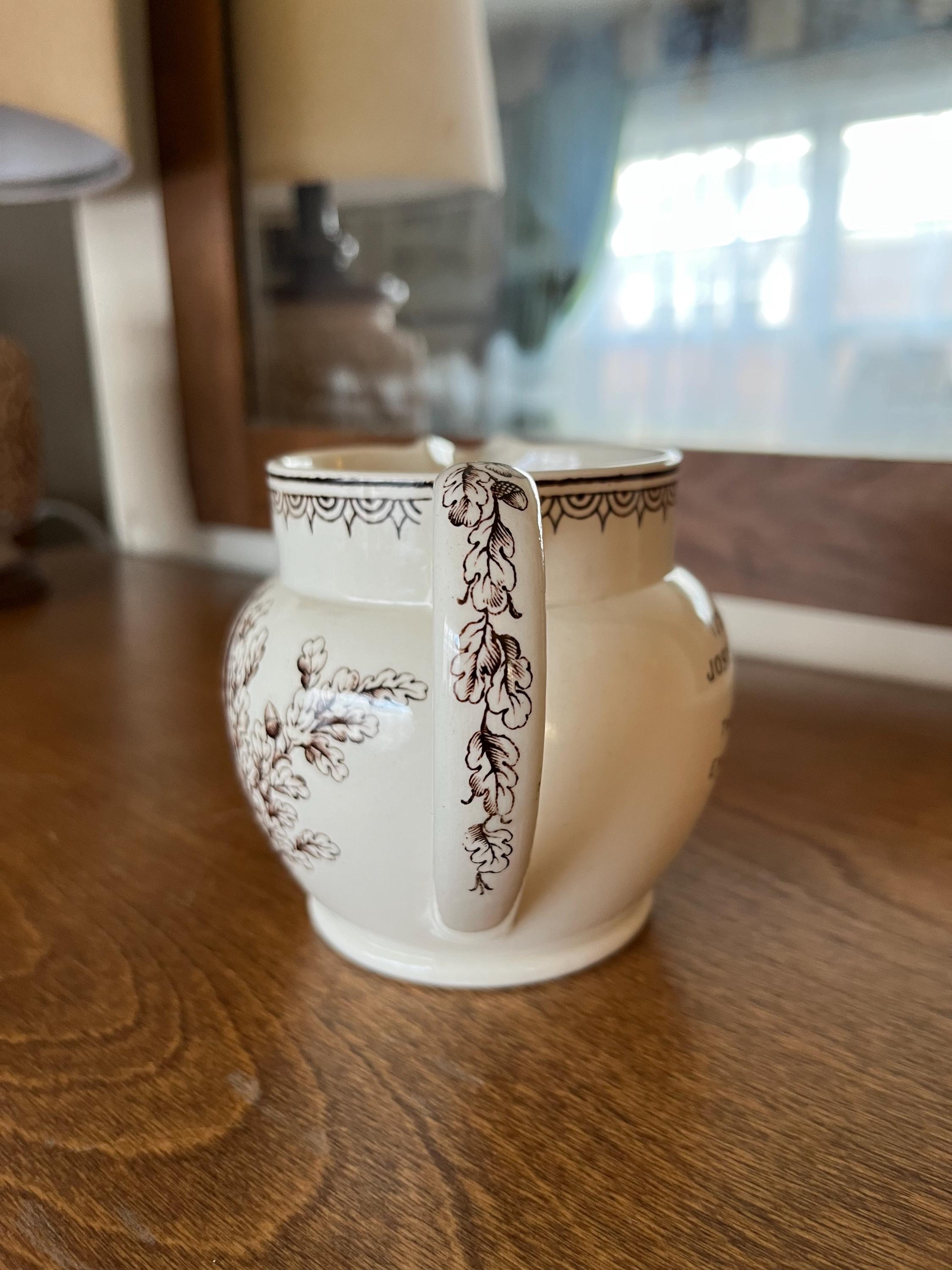 Wedgwood Bicentenary 1730-1930 Creamware Pitcher Brown
