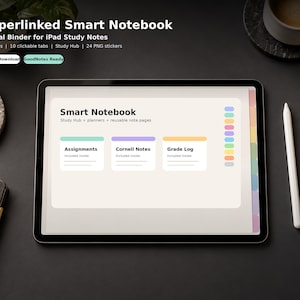Hyperlinked Smart Notebook for iPad | College Study Planner (Digital Download)
