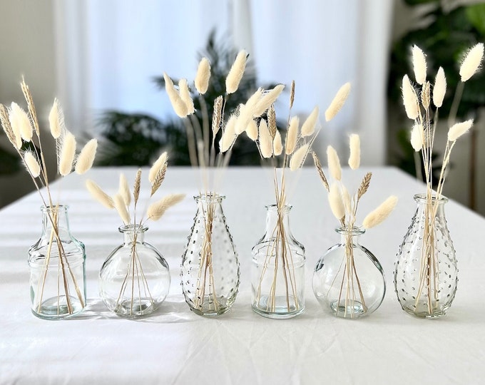 Boho Clear glass bud vase (3 different styles)