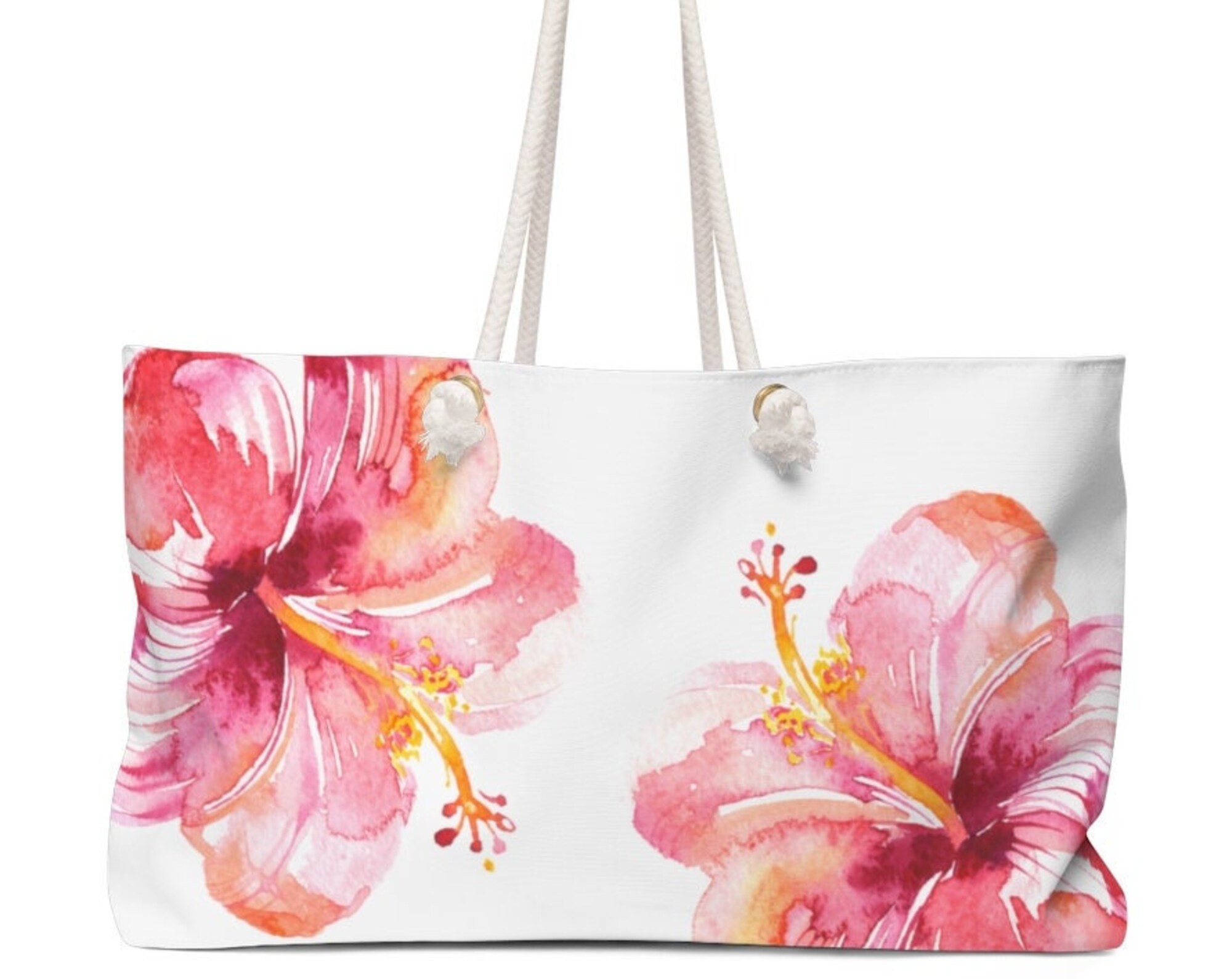 Pink Hibiscus Beach Weekender Bag, mother's day