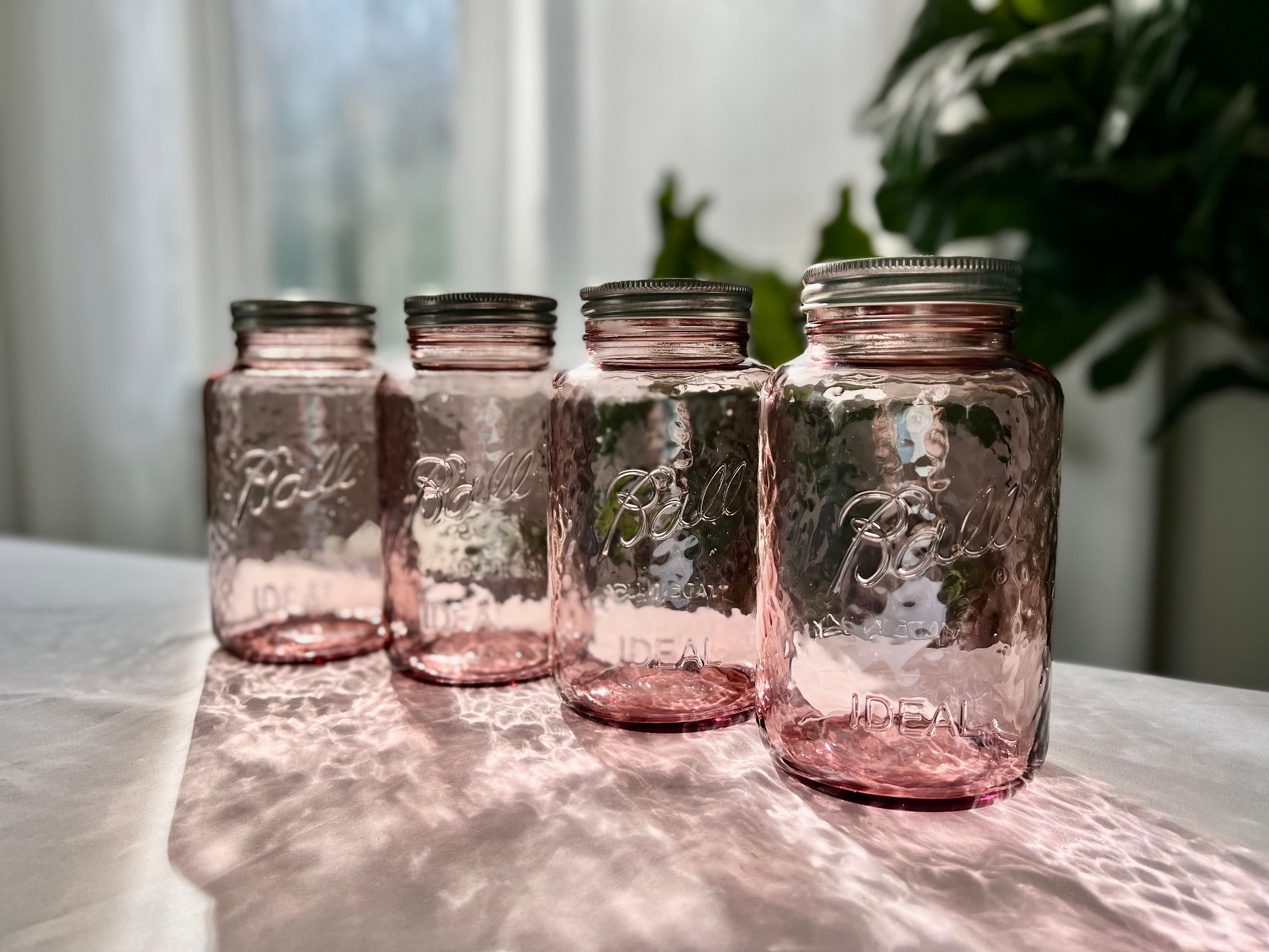 Blush Pink Pint Ball Mason Jar, One 16 Oz. Pint Size, Farmhouse