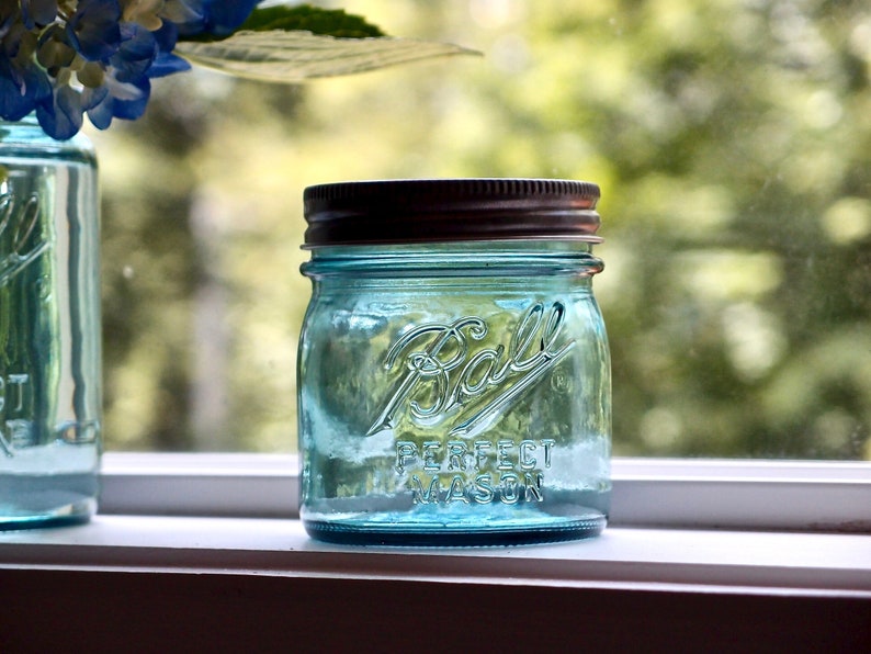 Blue Ball Mason Jar Collector's Edition / 8 Oz. Half Pint Etsy