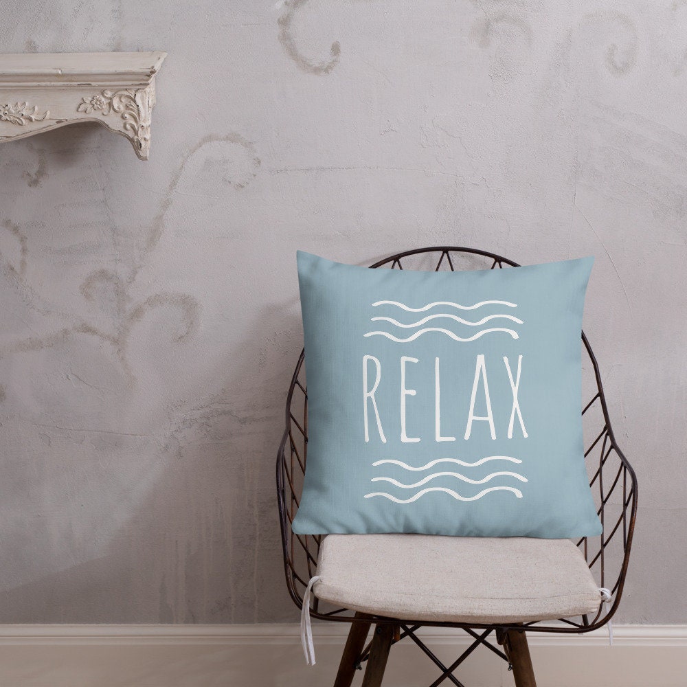 Decoración del hogar de verano almohada azul relax | Etsy