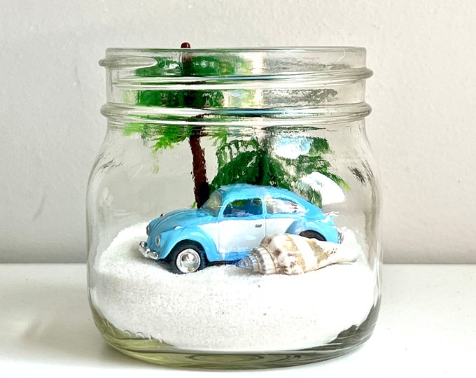 Beach car in a jar, VW Beetle {4 colors}