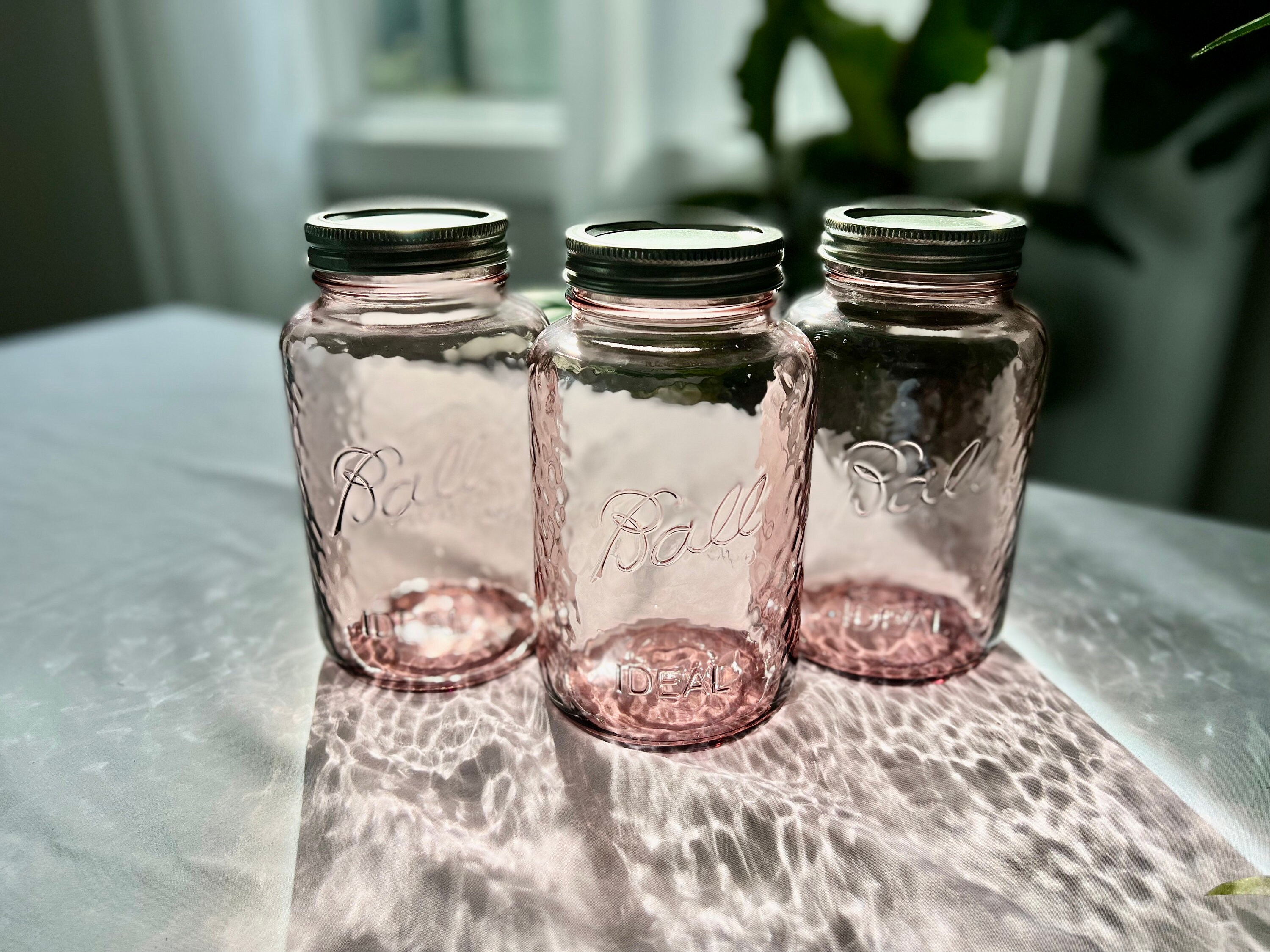 Blush Pink Pint Ball Mason Jar, One 16 Oz. Pint Size, Farmhouse