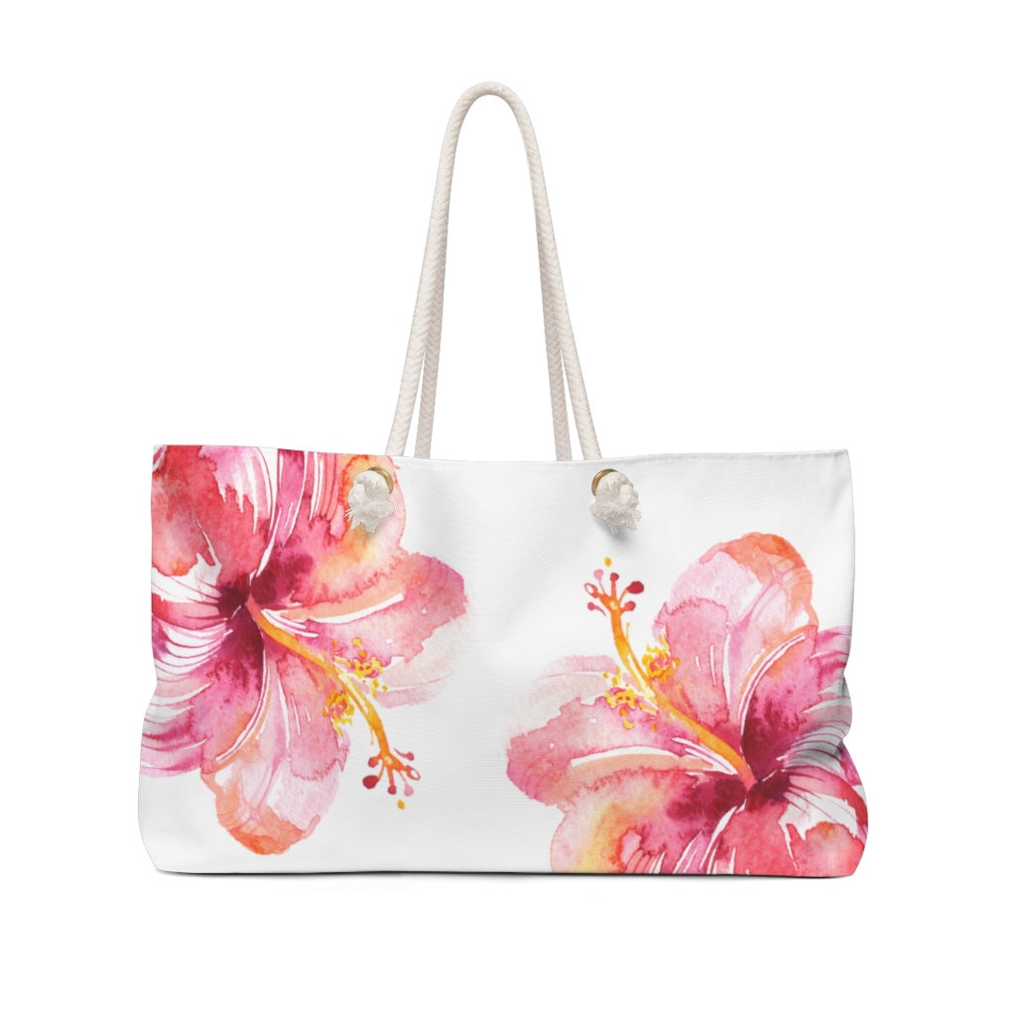 Pink Hibiscus Beach Weekender Bag, mother's day