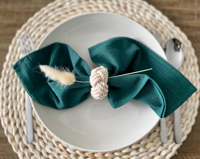 Blue, green, grey, cotton cloth napkins {set of 6}