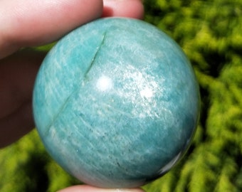 50MM Green Luminous Quartz Crystal Sphere Ball Glow In The Dark Stone w/ Base 
