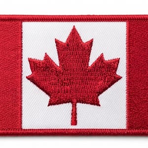Canada Flag Patch | Embroidered Maple Leaf Badge | Canadian Iron On & Velcro Applique | National Souvenir