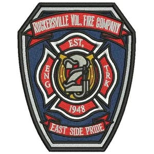 Naszywka Ruckersville Vol Fire Company | Haftowana odznaka strażaka East Side Pride (do naprasowania)