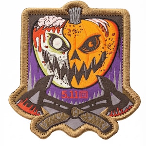 Parche bordado personalizado / Parche de moral personalizado / Parche termoadhesivo / Parche táctico con cierre de velcro / Parche con diseño de calabaza zombie de Halloween