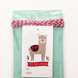 Llama Alpaca Holiday Gift Tags with Twine image 2