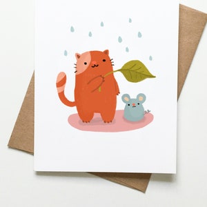 Carte de l'amitié avec les chats en pensant à vous pour les amoureux des chats