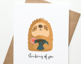 Sloth Thinking of You Card