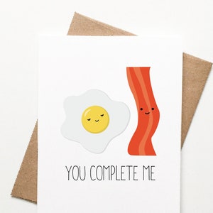 Eggs and Bacon Love Grappige valentijnskaart voor man vrouw vriendin vriend