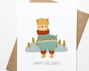 Alpaca Sweater Holiday Card