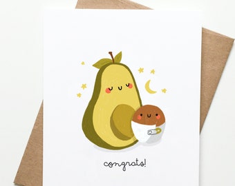 Avocado Pregnancy New Baby Card