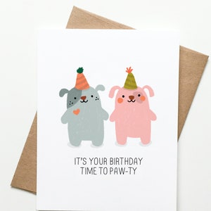Carte mignonne de joyeux anniversaire de chien pour des amis collègues