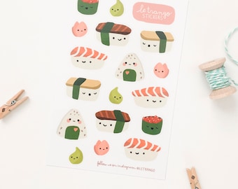 Sushi Sticker Sheet Illustrated