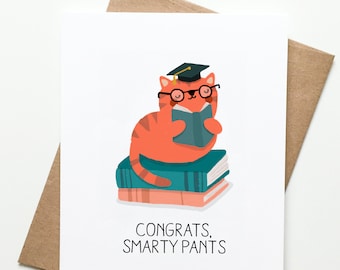 Graduation Card - Cat Congrats Grad - Etsy