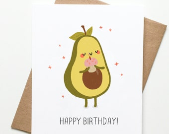 Avocado Birthday Cute Card