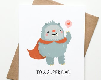 Yeti Super Dad Father's Day, Dad Birthday Card