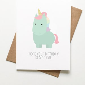 Unicorn Birthday Cute Magical Card