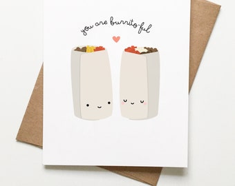 Valentine Greeting Card Burritos Illustrated