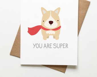 Corgi Super Dog Card