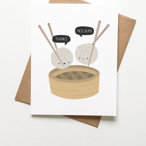 Dim Sum Funny Valentines Anniversary Card for Boyfriend Girlfriend