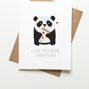 Panda Pizza Valentine's Day Card