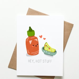 Divertente biglietto d'auguri di San Valentino con salsa piccante Sriracha per marito e moglie