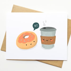 Carte Donut Coffee Merci amitié collègue