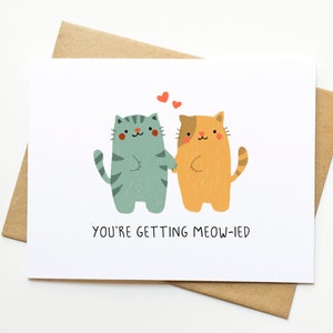 Cat Pun Wedding Engagement Card