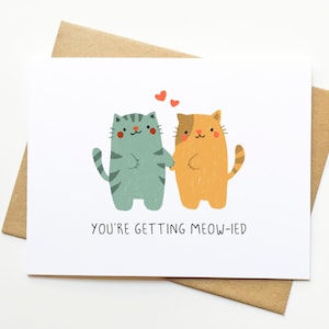 Cat Pun Wedding Engagement Card