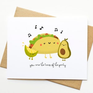 Carte Taco drôle de la fête Amitié collègue