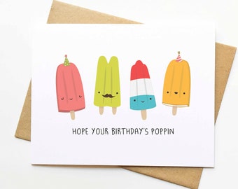 Birthday Pun Greeting Card Illustrated
