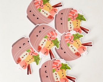 Sushi Bowl VINYL Waterproof Sticker