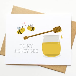 Carte d'anniversaire de Saint-Valentin amour abeille pour mari femme