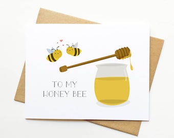 Honey Bee Love Valentijnsdag wenskaart