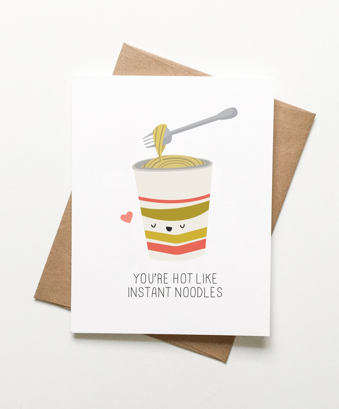 Instant Noodles Valentine Card Etsy
