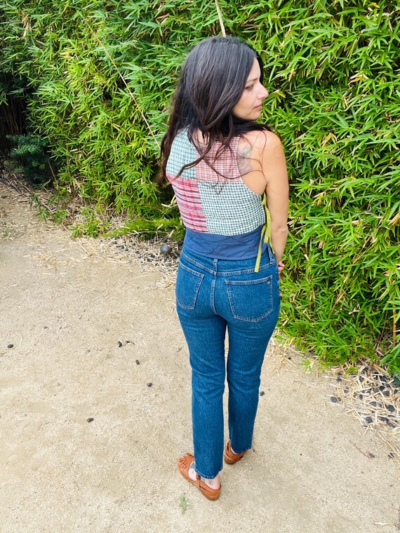 Small/Medium  1940’s Quilted Patchwork Side Tie T… - image 9