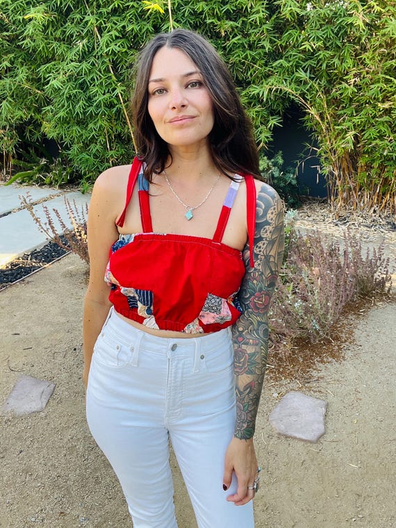 Small 1940’s patchwork quilt top - image 4