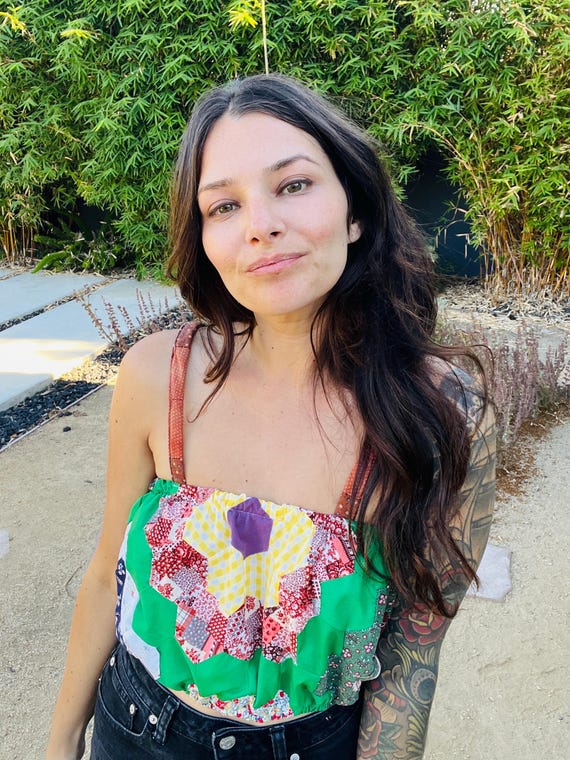 Medium 1930’s patchwork quilt top - image 7