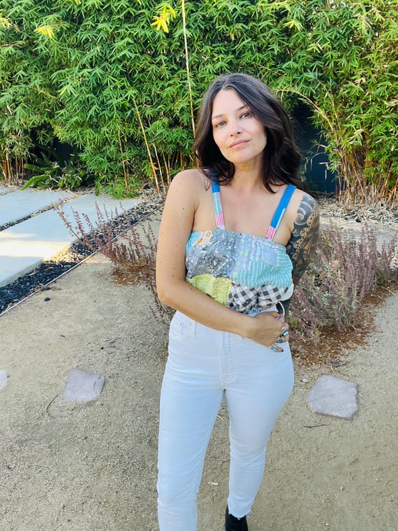 Medium 1950’s patchwork quilt top - image 1