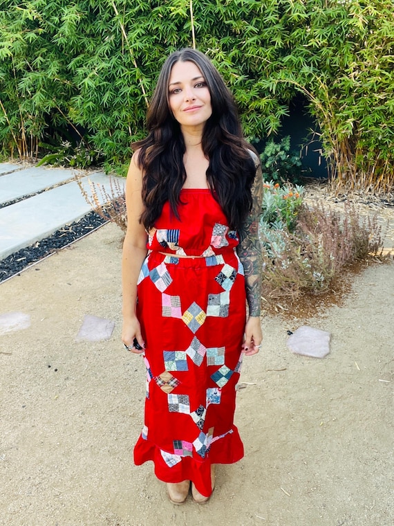 Small 1940’s patchwork quilt top - image 2